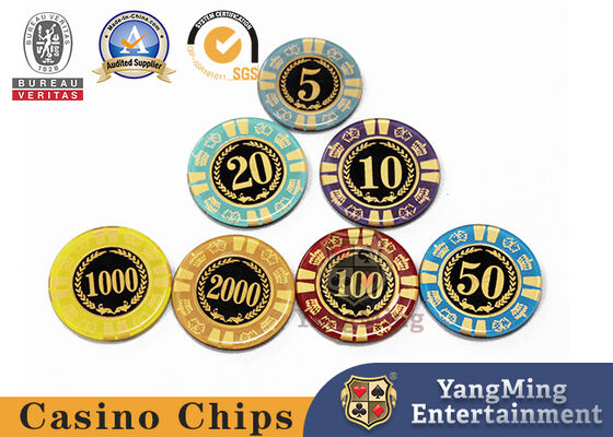 Modelo de acrílico de la impresión de la pantalla de Crystal Casino Poker Chips With