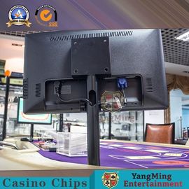Tenedor dual de la exhibición del soporte del monitor de la pantalla ajustable del sistema del calculador del bacará del hierro