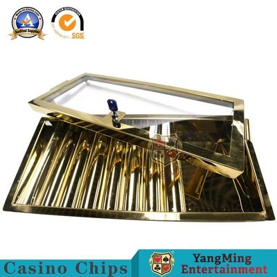 Accesorios cerrados de una sola capa de Chip Tray For Private Clubs Metal Chip Box Poker Table Table del oro del titanio que platean