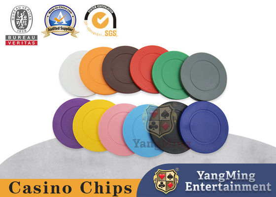 12 gramos de plástico ABS multicolor de un solo color fichas de cartas de juego para el póker de la ruleta