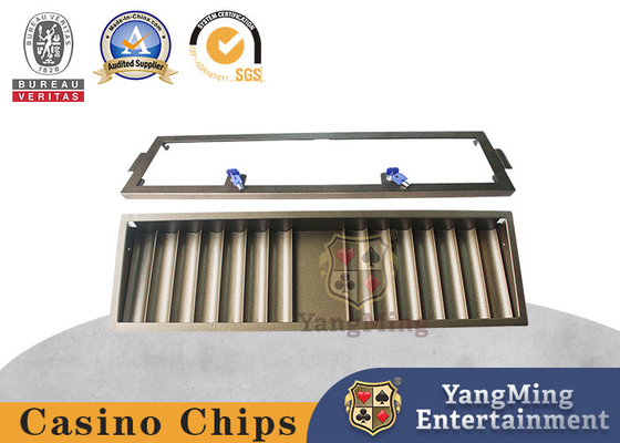 Industrial Metal Iron Single Layer Double Lock Casino Chip Tray Ceramic Clay Material