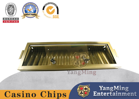 15 Rejilla de bandeja de oro de la pared de la caja de acero inoxidable material de hierro acrílico transparente cubierta de Texas Hold'em mesa