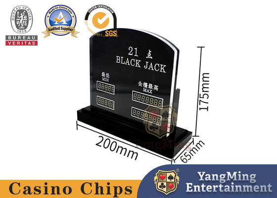 Grabación en acrílico Baccarat Black Jack Juego de póquer Punto de trabajo LED Electrónica Limitada Tarjeta Roja