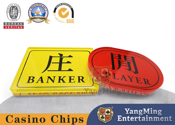 Banquero rojo y amarillo del juego de tabla del casino de Crystal Acrylic Bet Board Baccarat del jugador