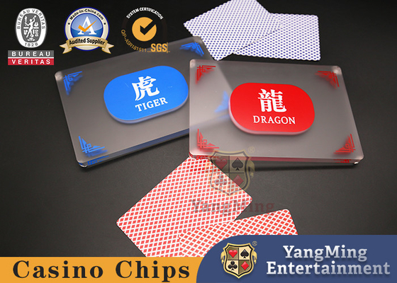 Tarjeta de posicionamiento para mesa de póquer Chuang con diseño de dragón y tigre, personalizada, de acrílico translúcido esmerilado