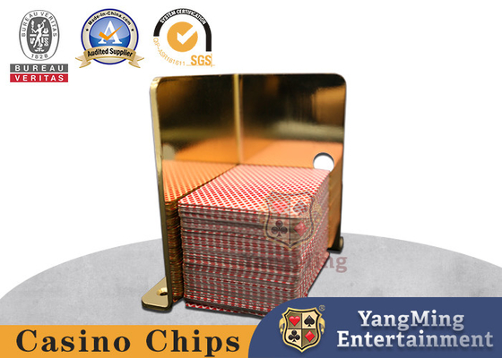 Portador de tarjetas de póquer de metal electroplacado con oro Apariencia Juego de casino Portador de alfiler de escritorio