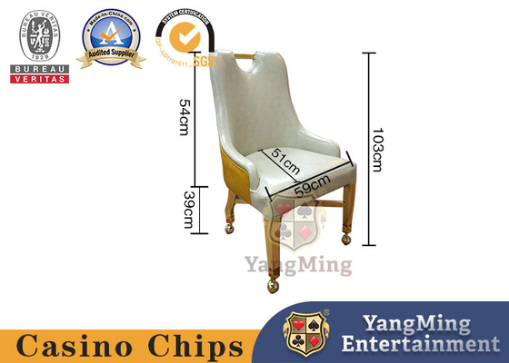 Custom Made Solid Wood Simulation Leather Poker Table Chair